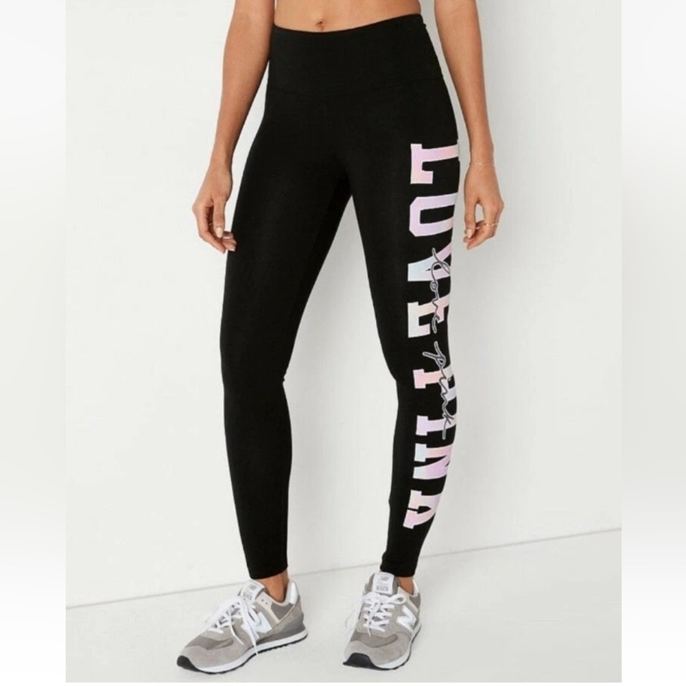 Victoria Secret High Waisted Cotton Legging Pastel Ombré Tie Dye Love Pink L